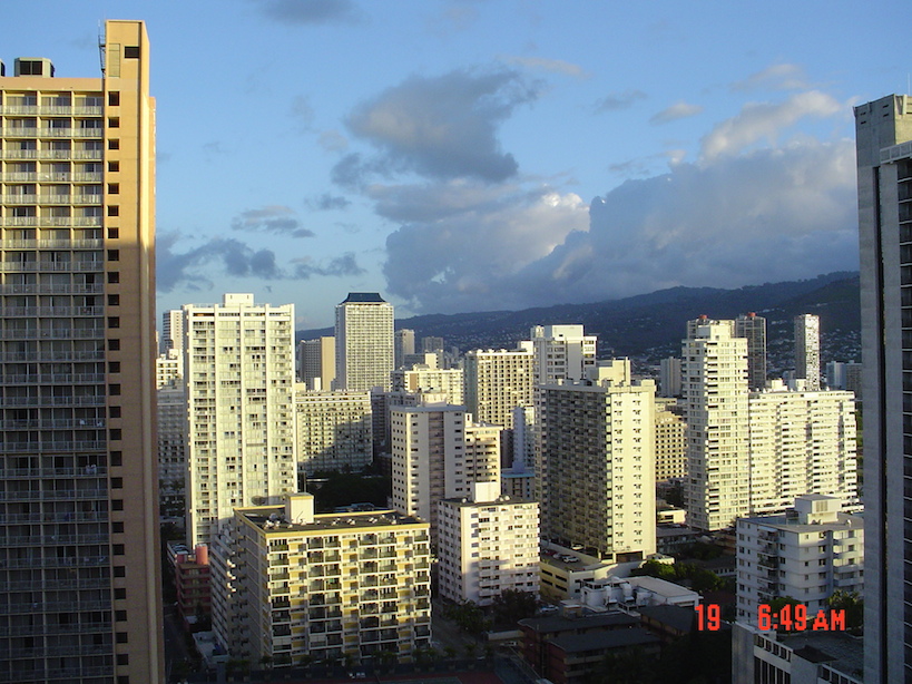 View from our hotel in Waikiki