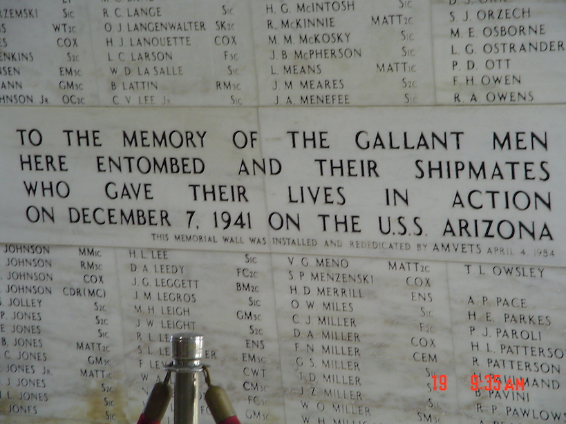 The monument to the Arizona fallen