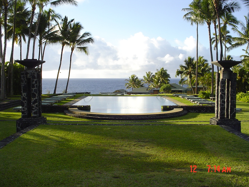 Beautiful infinity pool at the Hotel Hana Maui