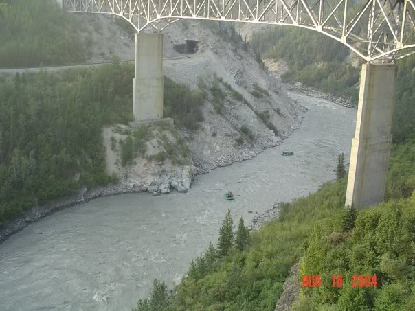 That's our raft floating down the Nenana River!