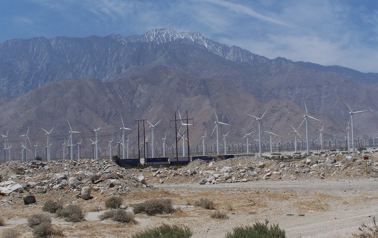 California's Central Valley and windmill farms