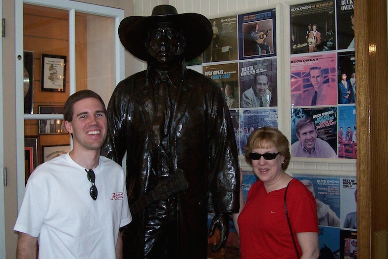 Mom and I pose with Buck Owens