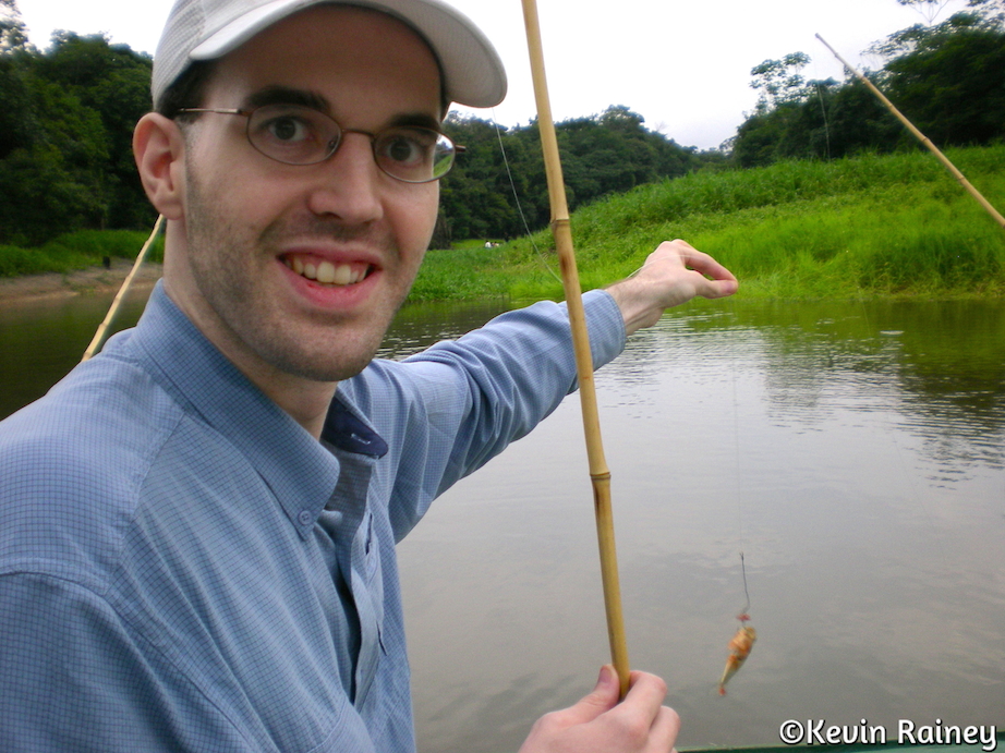Jeff fishing for piranha