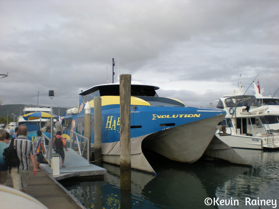 Our catamaran to the Great Barrier Reef