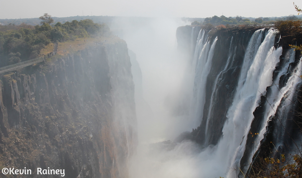 First view of Victoria Falls from Zambia