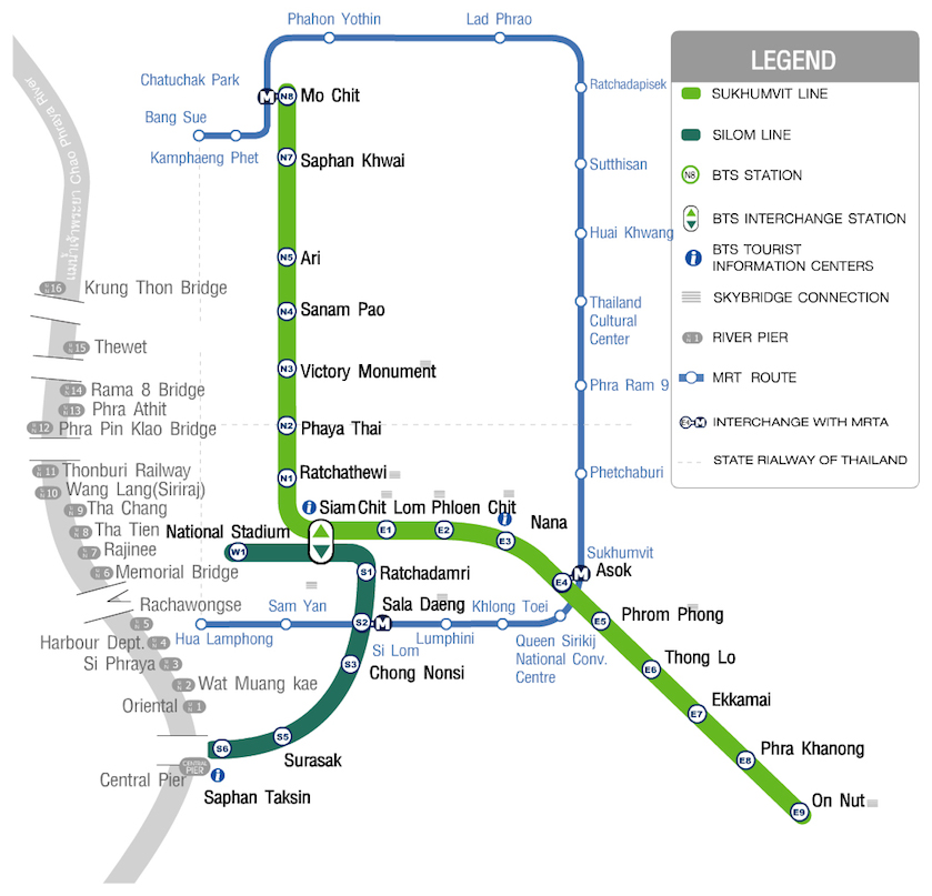 BTS/SkyTrain map