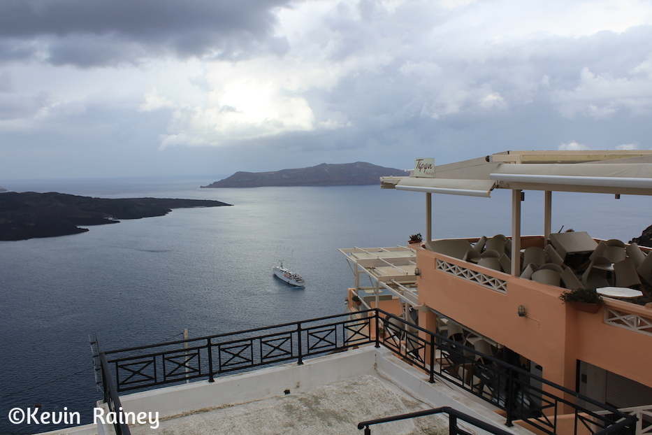 Views of the Wind Surf below from Fira