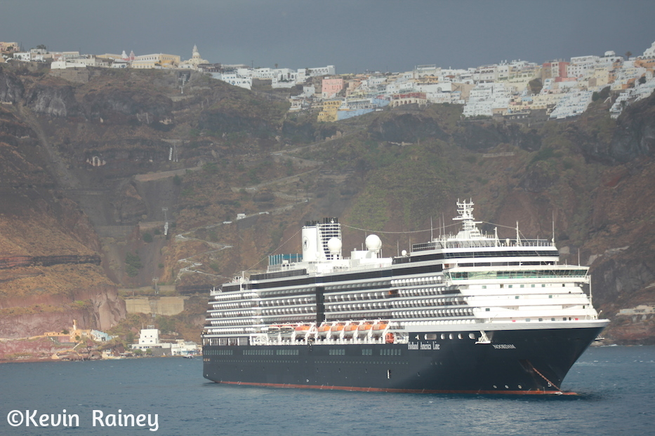 A Holland America ship in front of us