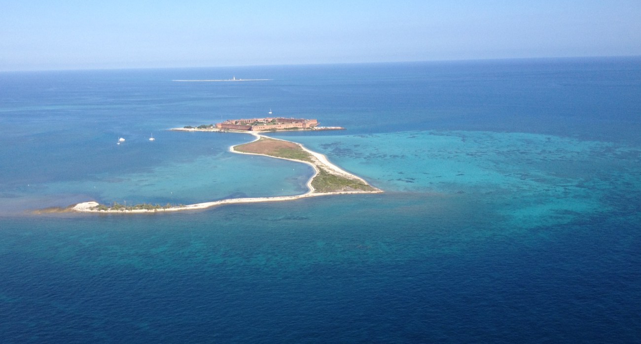 View of Fort Jefferson and Dry Tortugas before landing