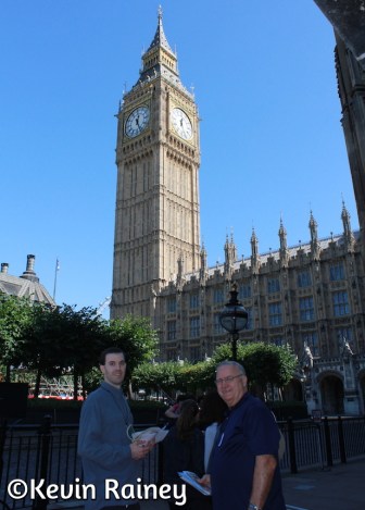 My Dad and brother outside the Palace of Westminster