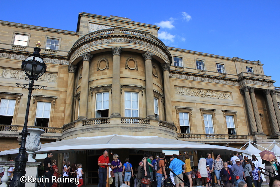 The back entrance to Buckingham Palace