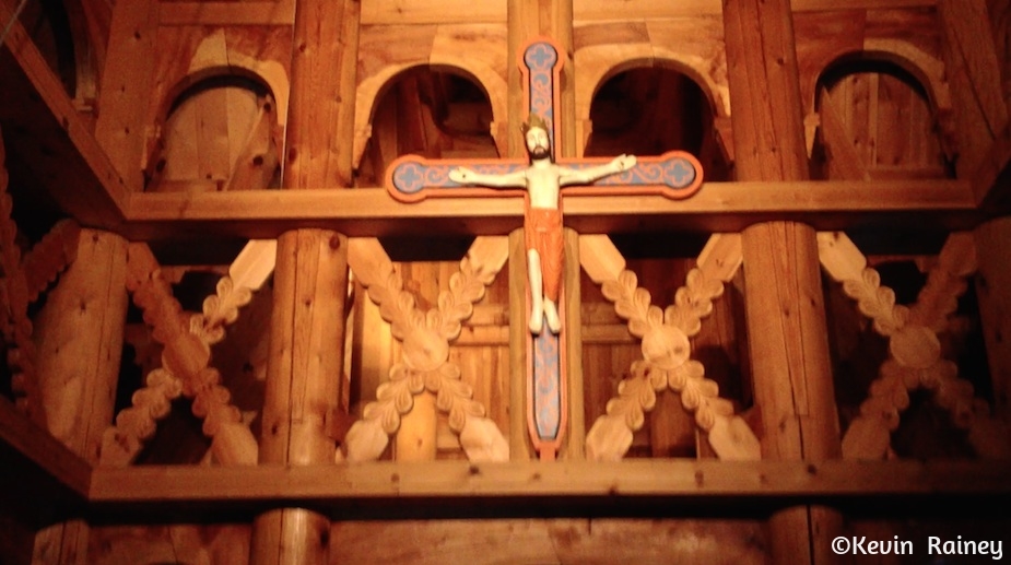 Inside the Fantoft Stavkirke