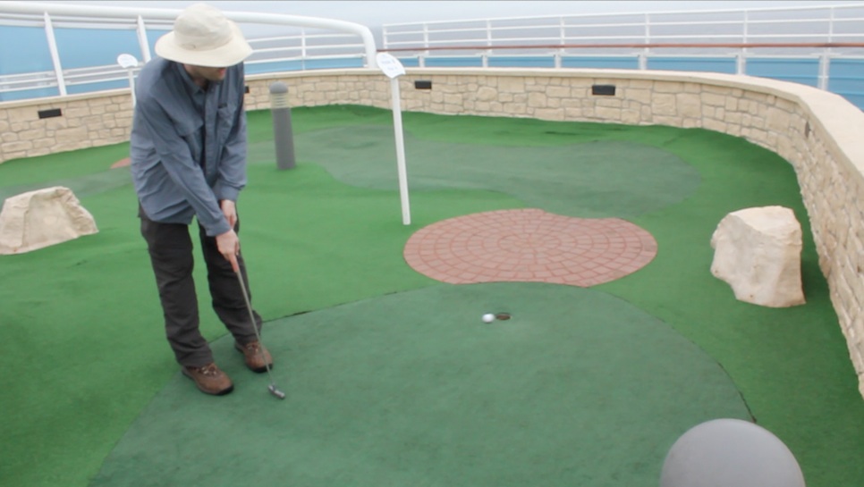 My brother putting on the top deck