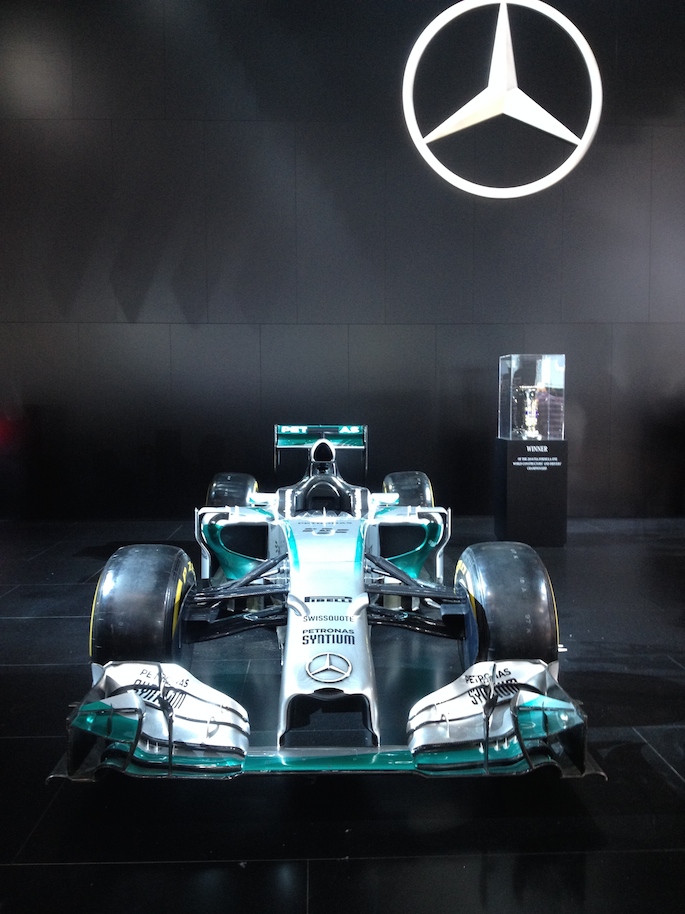 Lewis Hamilton's F1 championship car from Abu Dhabi.