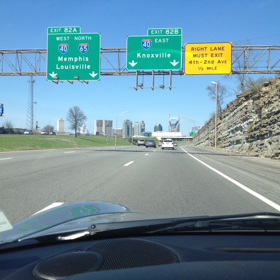 Nashville skyline from I-65
