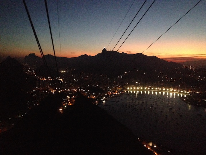 View from Paõ de Açúcar at sunset